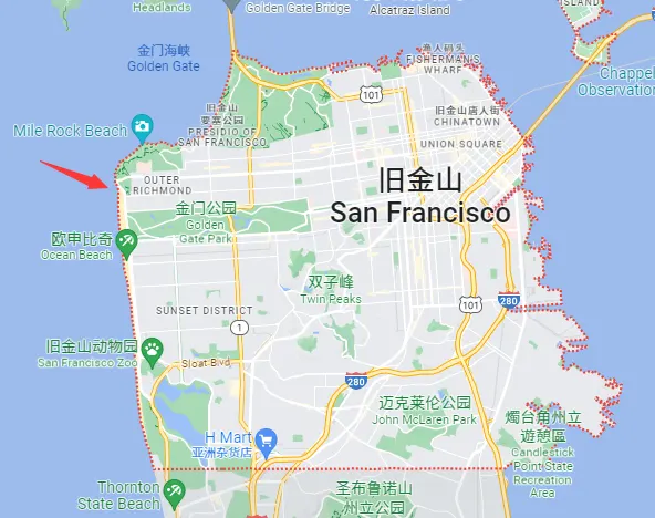 Google Map San Francisco 搜索结果