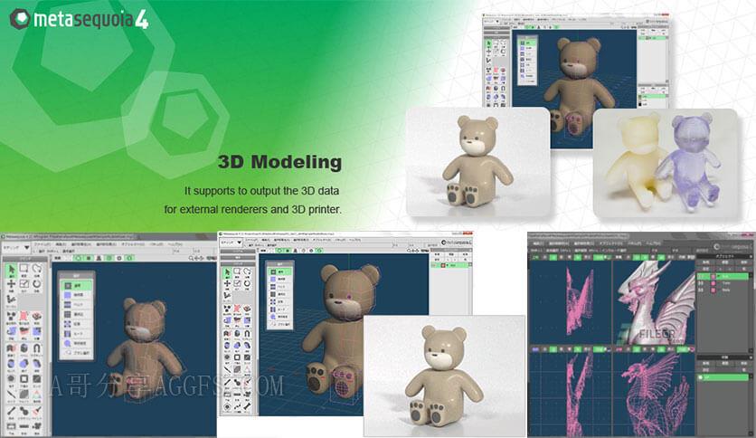 三维动物模型设计软件 Tetraface Inc Metasequoia v4.8.6d